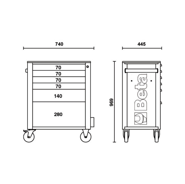 Cassettiera Mobile Porta Attrezzi Beta RSC24/6-N