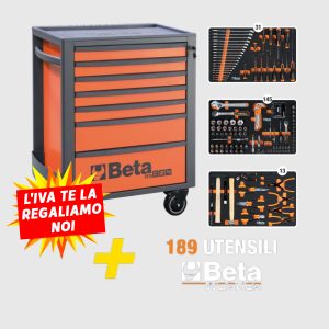 Carrello Cassettiera Portautensili 7 Cassetti + 189 Utensili Universali - Beta Tools - RSC24/7