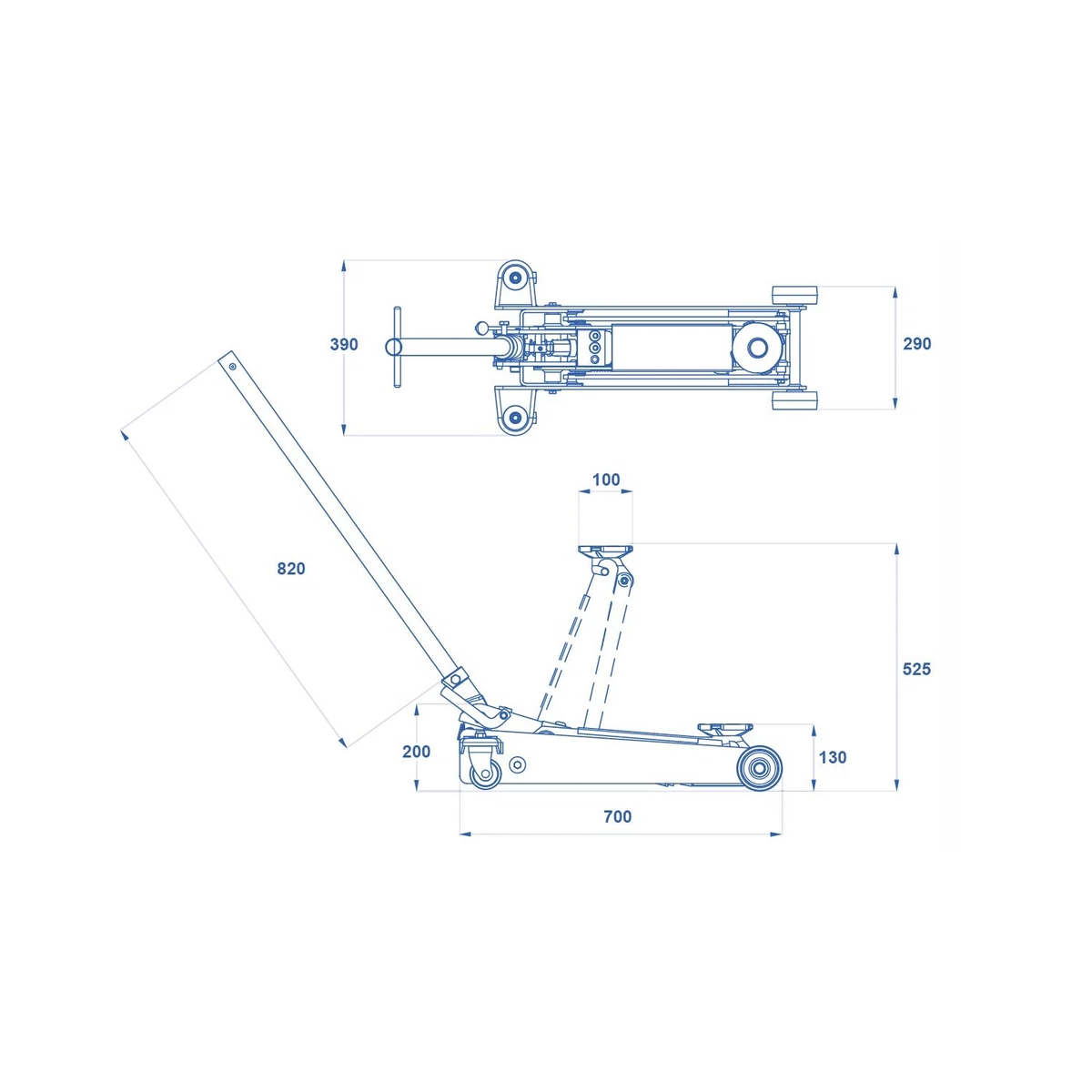 Cric Sollevatore Idraulico a Carrello 2T OMCN 253