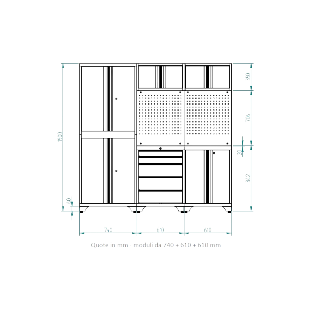 Arredo Officina All-in-One Super Compatto Fervi AR001/01
